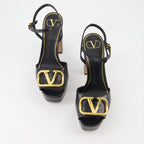 Offene schuhe Sandales VLogo à talon Valentino Garavani Schwarz Femme