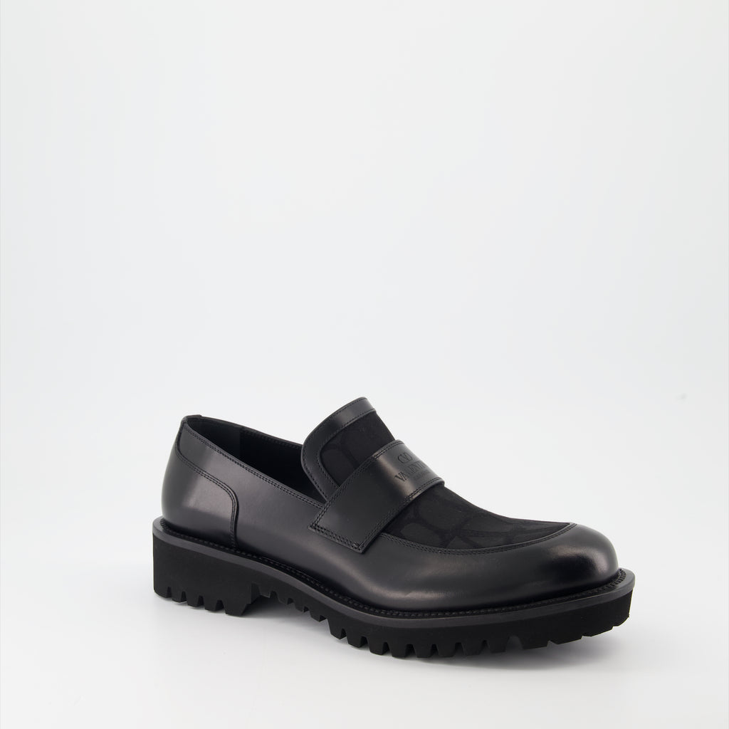 Mocassins Mocassins à toile iconographe Valentino Garavani Noir Homme