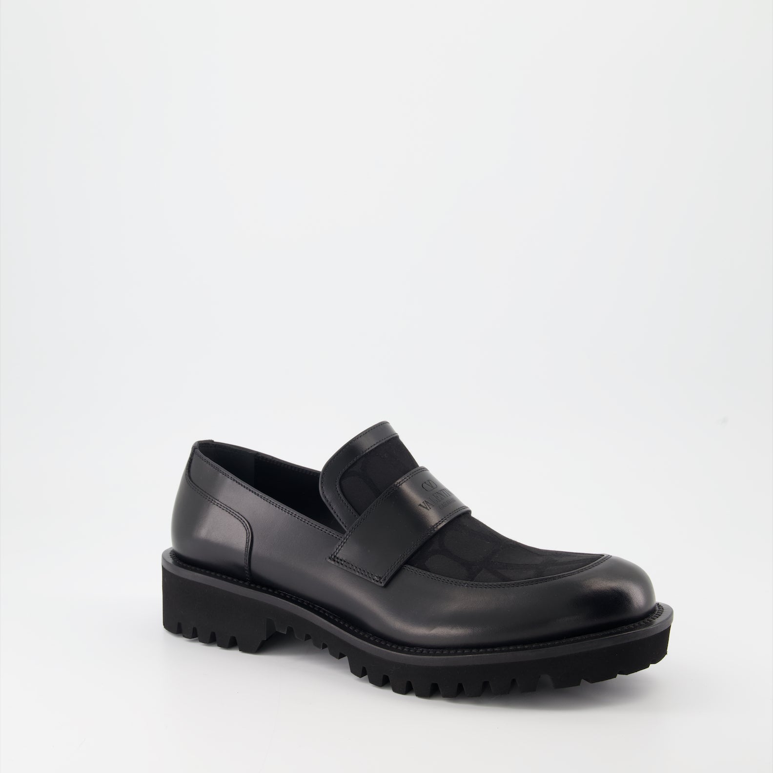 Mocassins Mocassins à toile iconographe Valentino Garavani Noir Homme