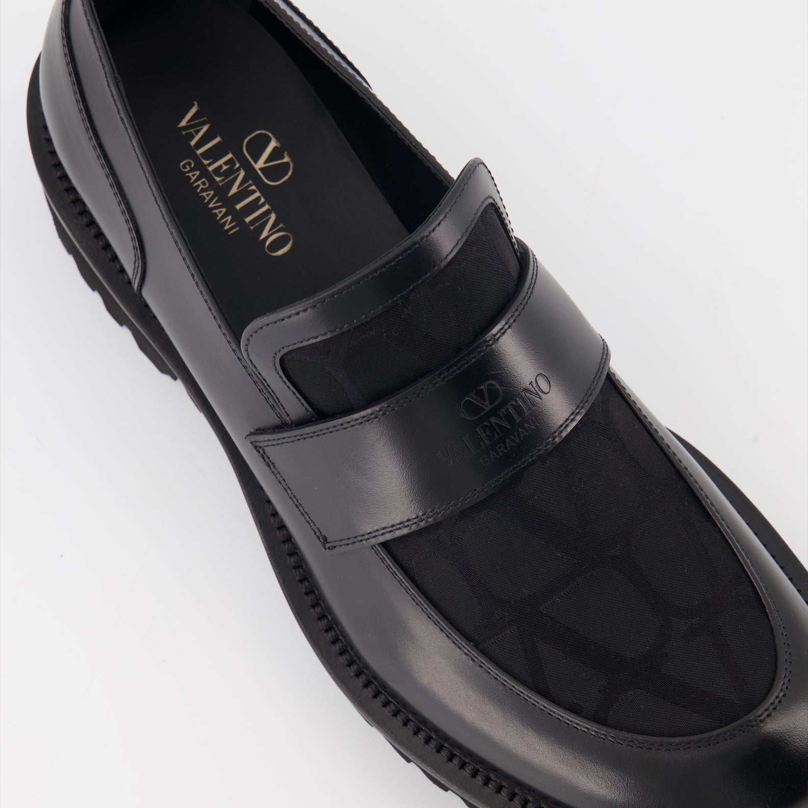 Mocassins Mocassins à toile iconographe Valentino Garavani Noir Homme