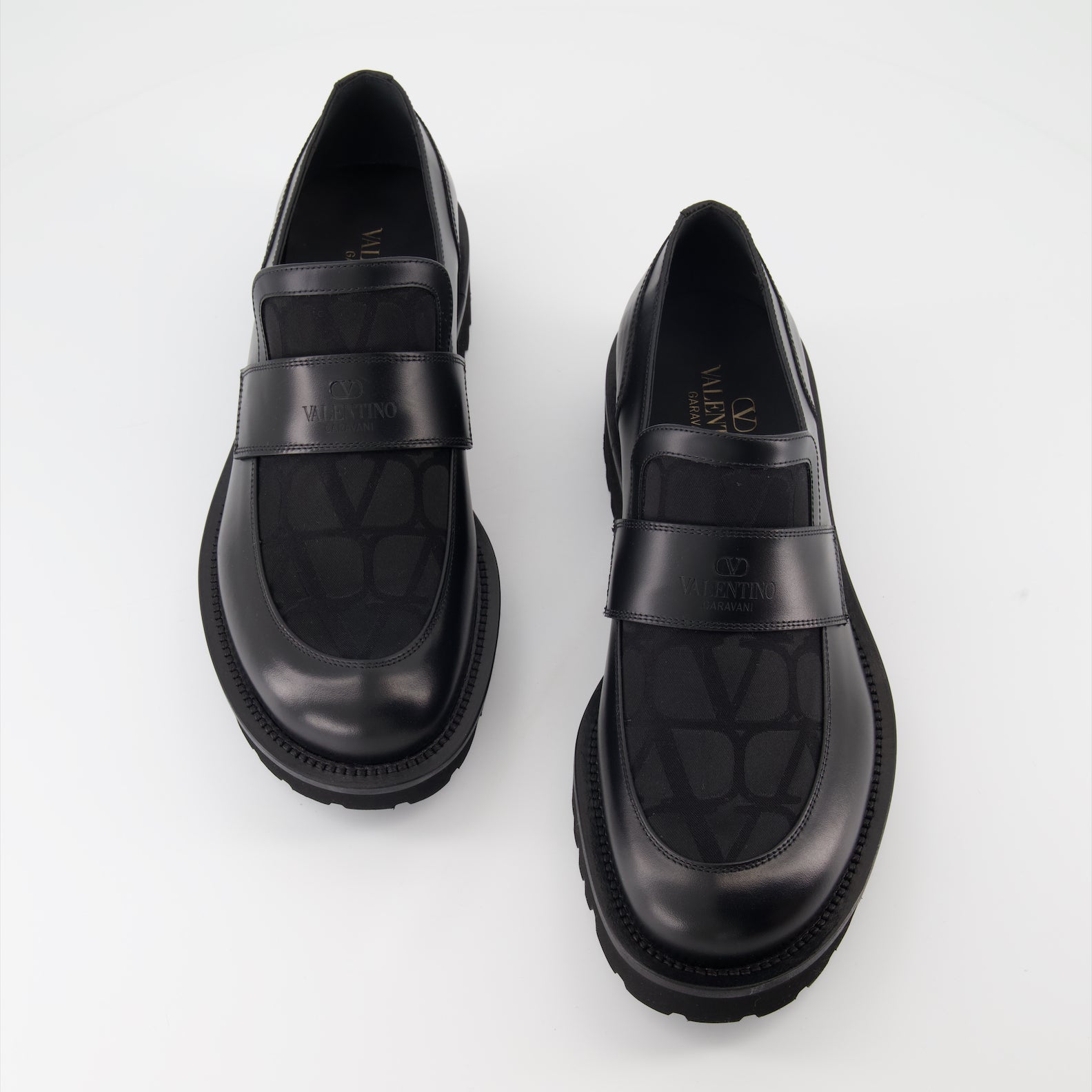 Mocassins Mocassins à toile iconographe Valentino Garavani Noir Homme