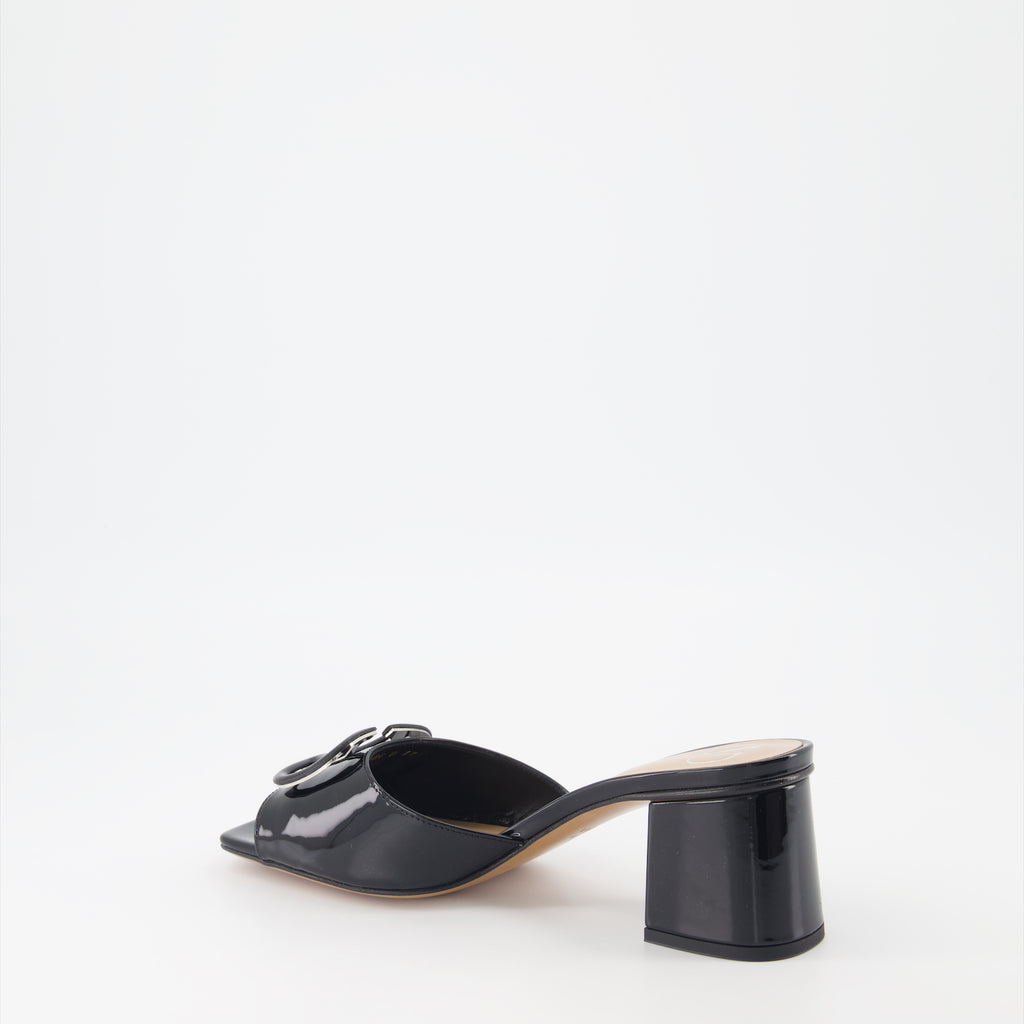 Chaussures ouvertes Mules VLogo à talon Valentino Garavani Noir Femme
