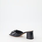 Chaussures ouvertes Mules VLogo à talon Valentino Garavani Noir Femme