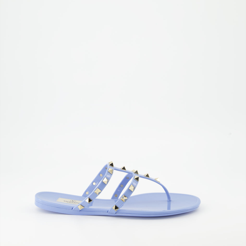 Chaussures ouvertes Tongs Rockstud Valentino Garavani Bleu Femme