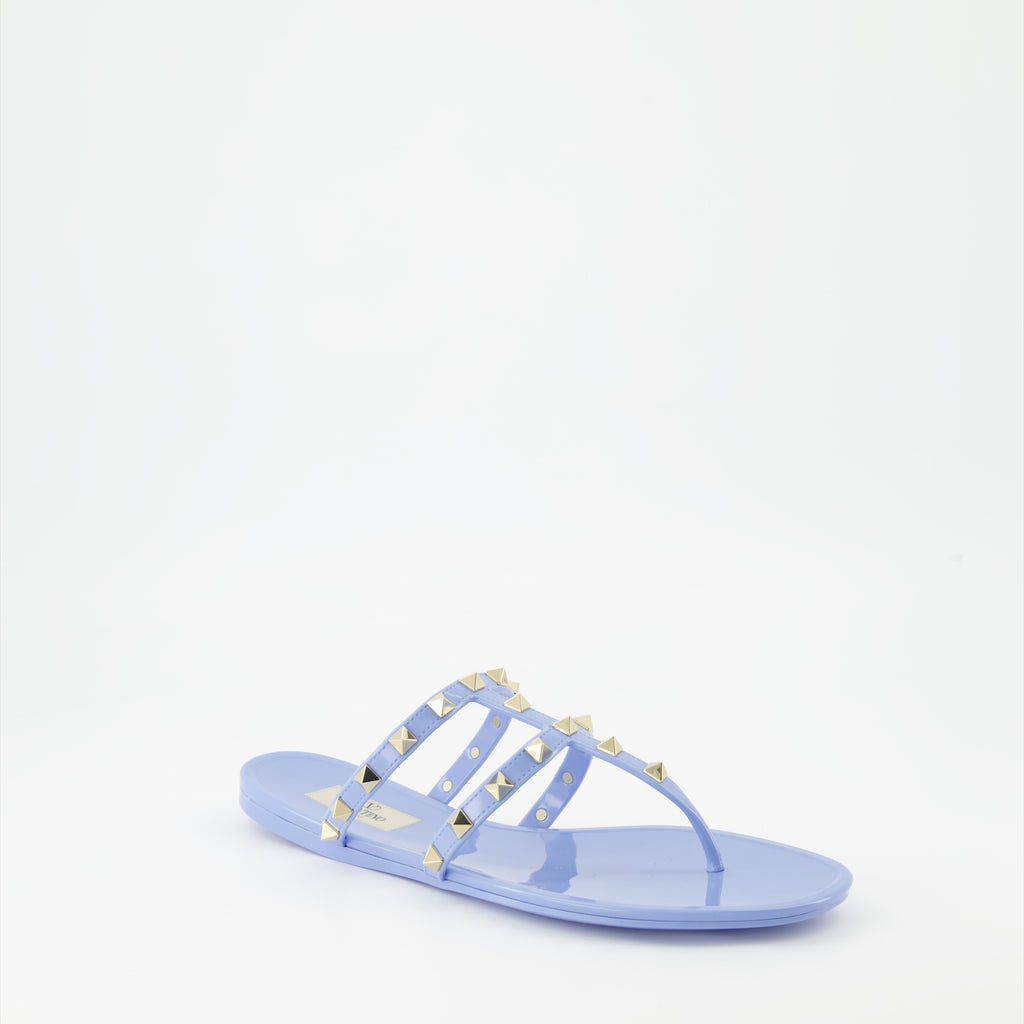 Chaussures ouvertes Tongs Rockstud Valentino Garavani Bleu Femme