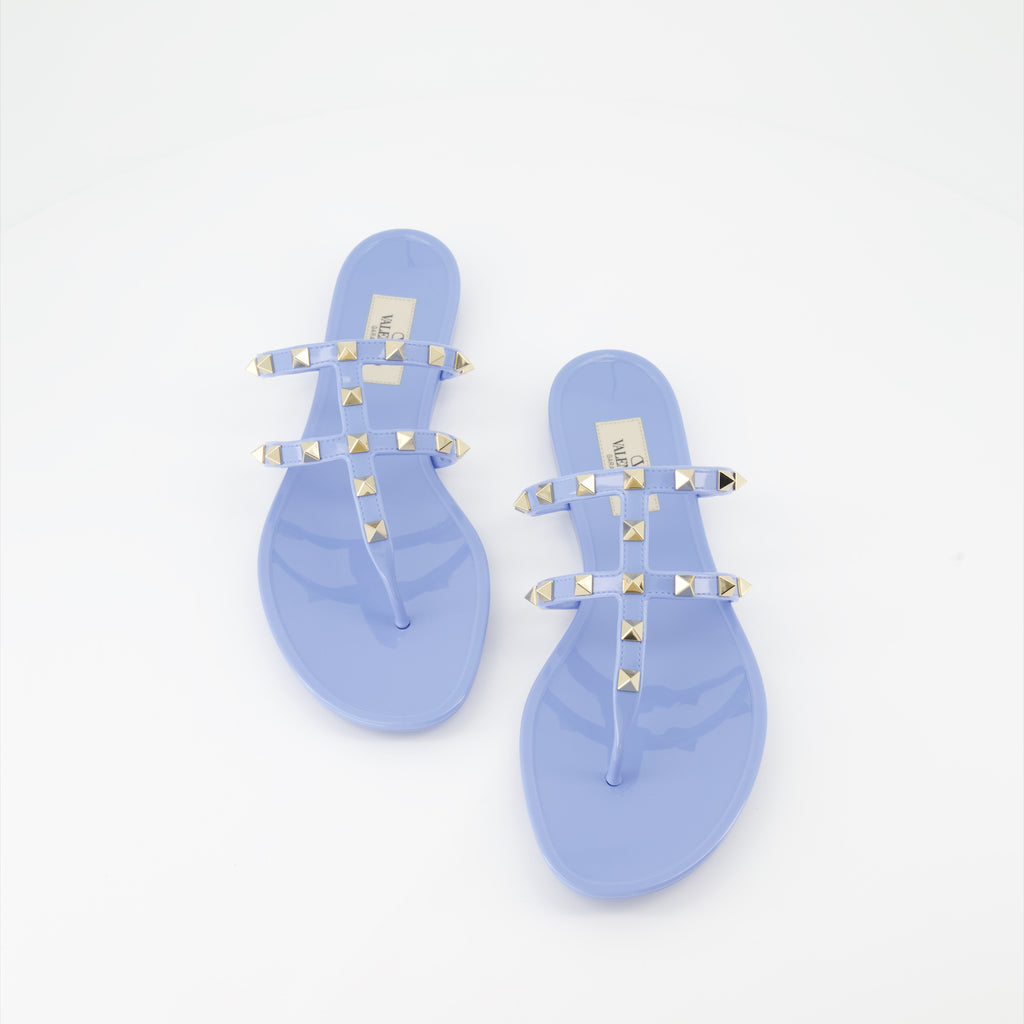 Chaussures ouvertes Tongs Rockstud Valentino Garavani Bleu Femme