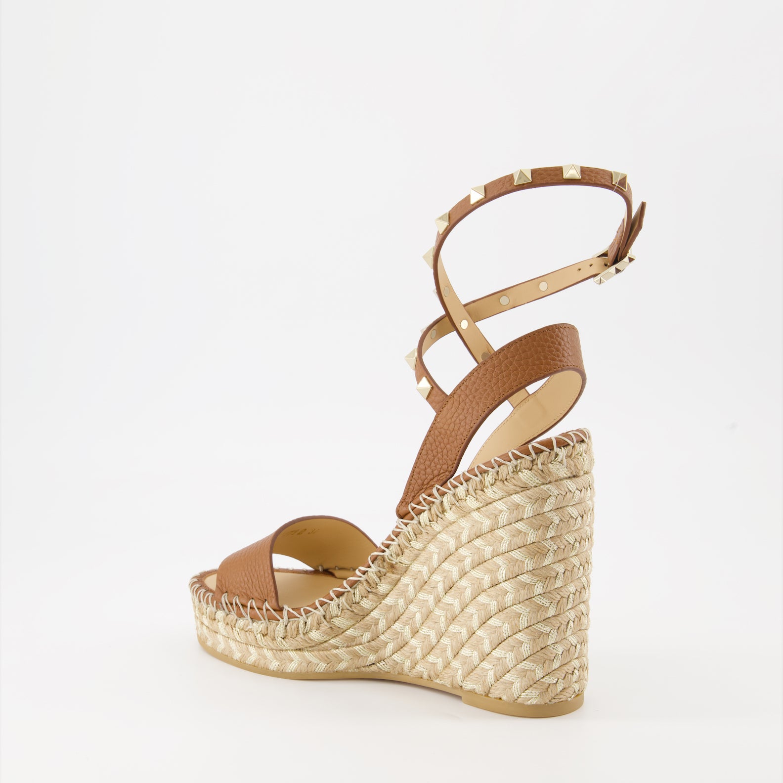 Compensées et plateformes Sandales Rockstud compensées Valentino Garavani Marron Femme