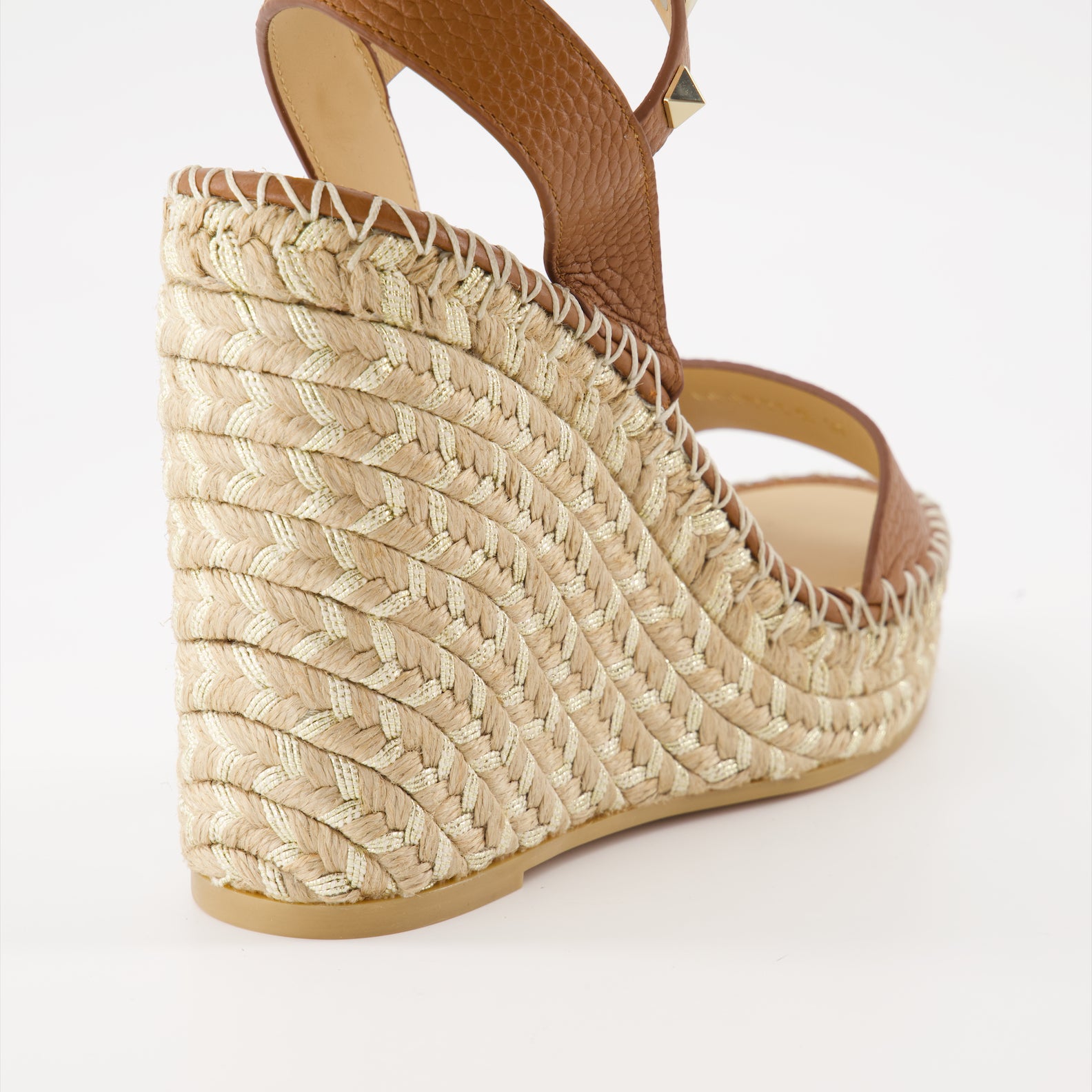 Compensées et plateformes Sandales Rockstud compensées Valentino Garavani Marron Femme
