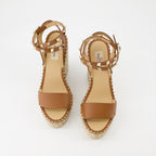 Compensées et plateformes Sandales Rockstud compensées Valentino Garavani Marron Femme