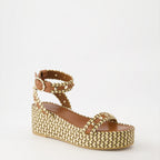 플랫폼 슈즈 Sandales compensées Rockstud Valentino Garavani 갈색 Femme