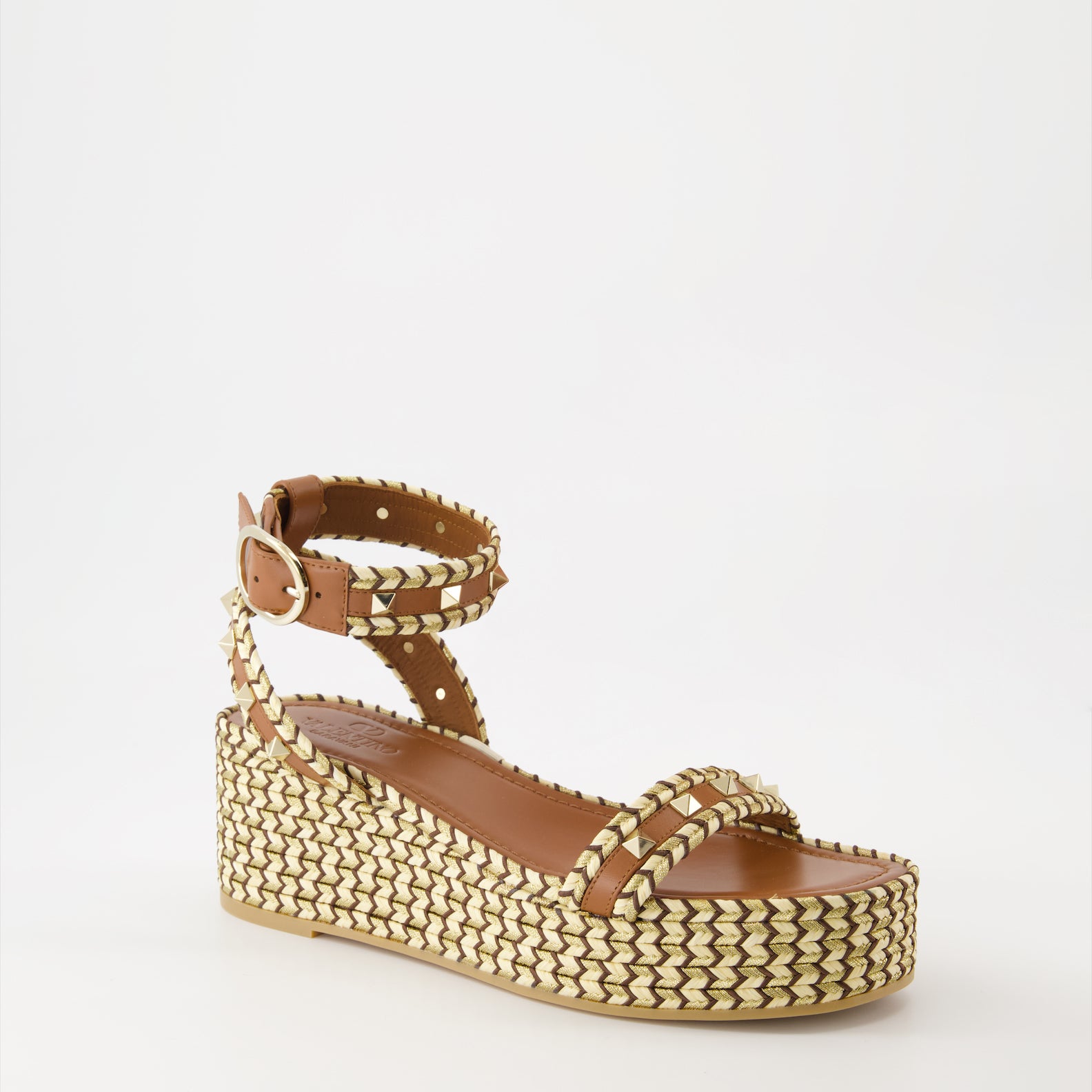 플랫폼 슈즈 Sandales compensées Rockstud Valentino Garavani 갈색 Femme