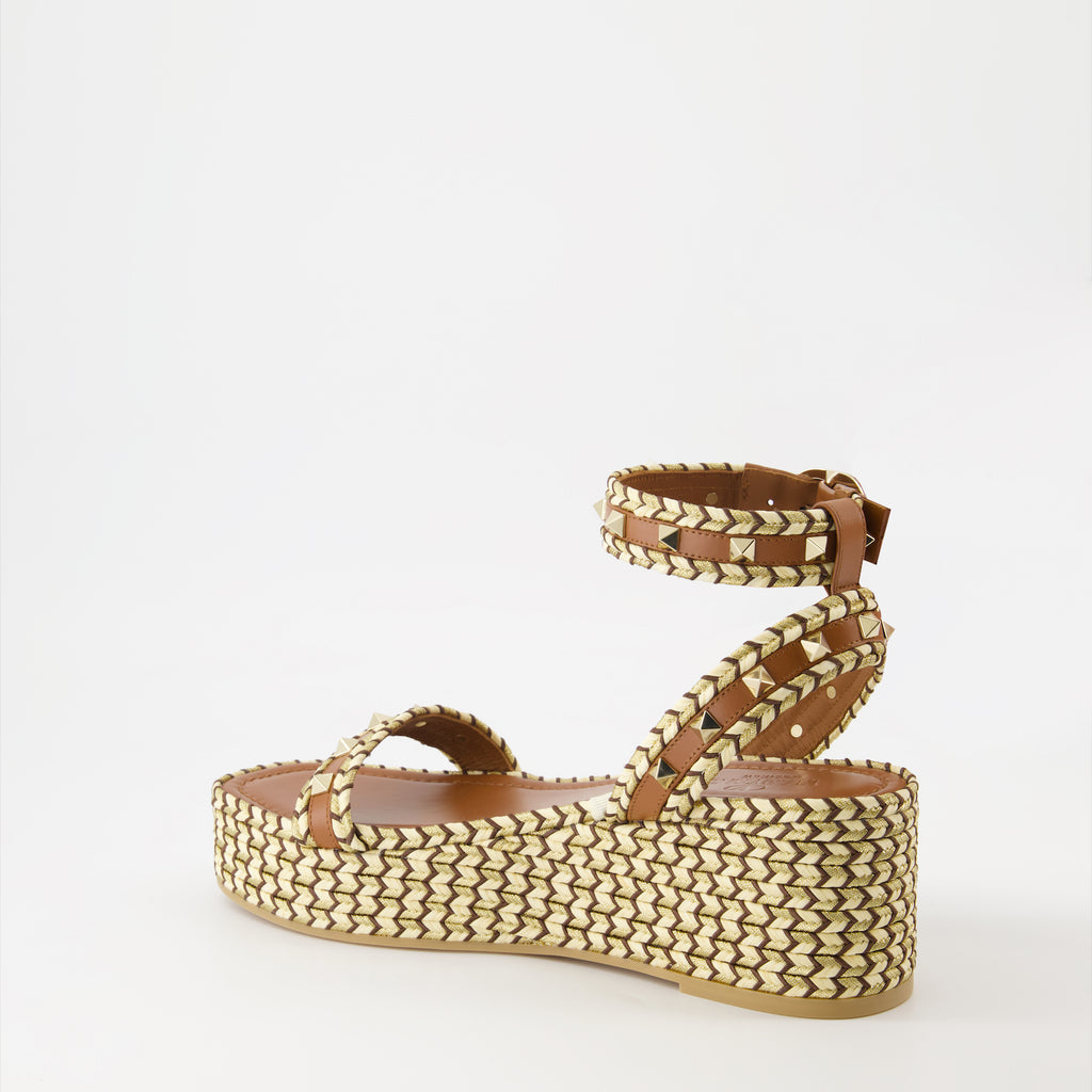 플랫폼 슈즈 Sandales compensées Rockstud Valentino Garavani 갈색 Femme