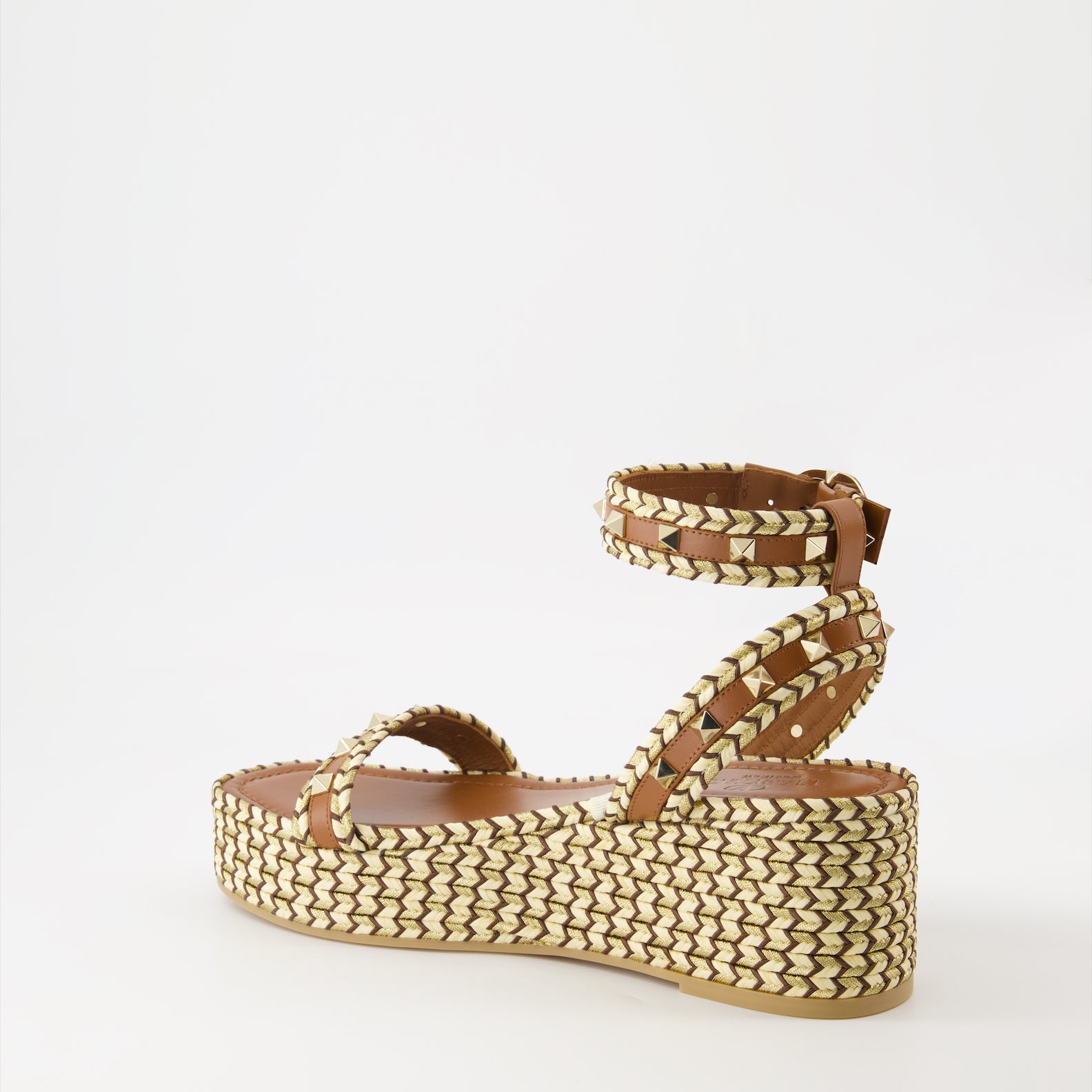 플랫폼 슈즈 Sandales compensées Rockstud Valentino Garavani 갈색 Femme