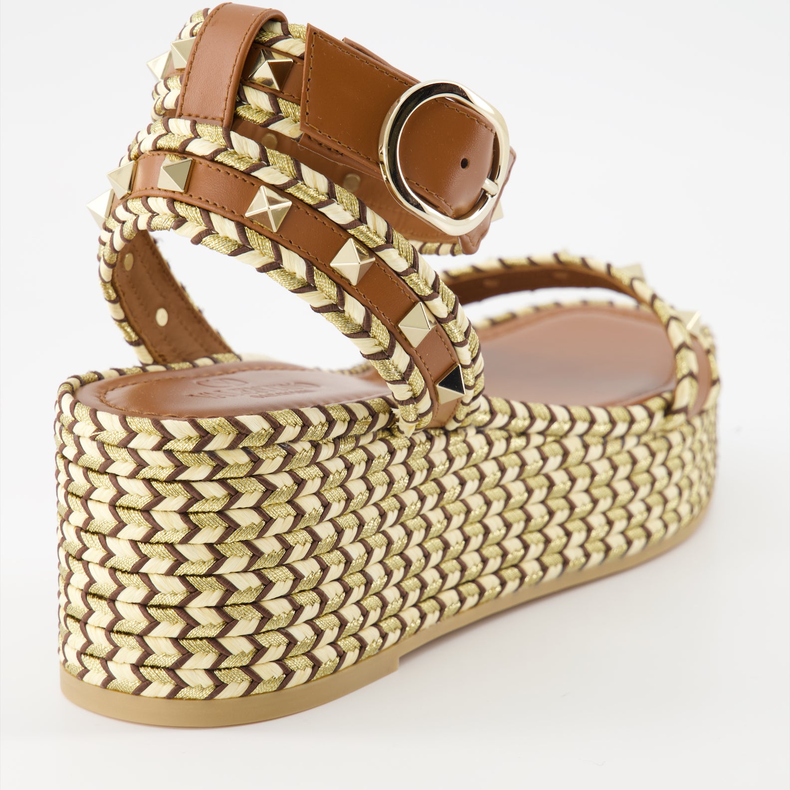 플랫폼 슈즈 Sandales compensées Rockstud Valentino Garavani 갈색 Femme