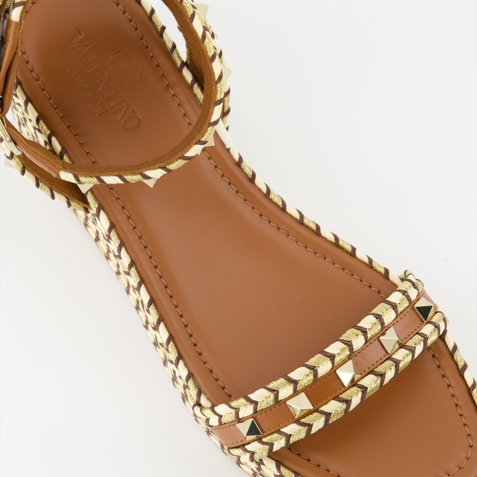 플랫폼 슈즈 Sandales compensées Rockstud Valentino Garavani 갈색 Femme