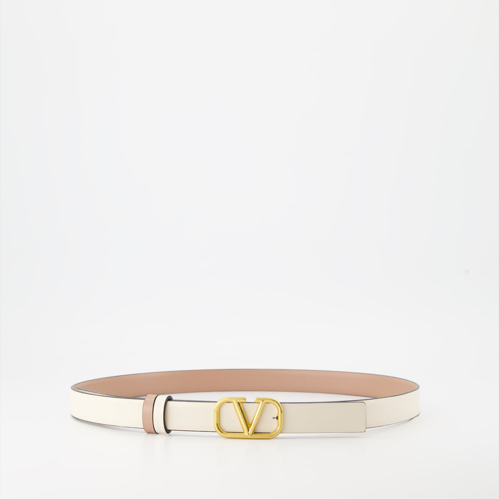 Cintos Ceinture VLogo réversible Valentino Garavani Bege Femme