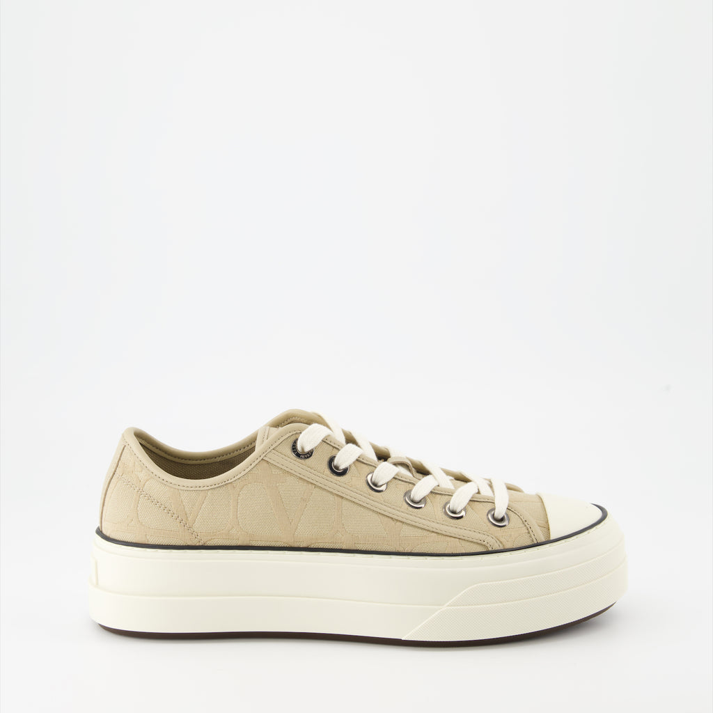 Tênis Baskets Totaloop VLogo Valentino Garavani Bege Femme