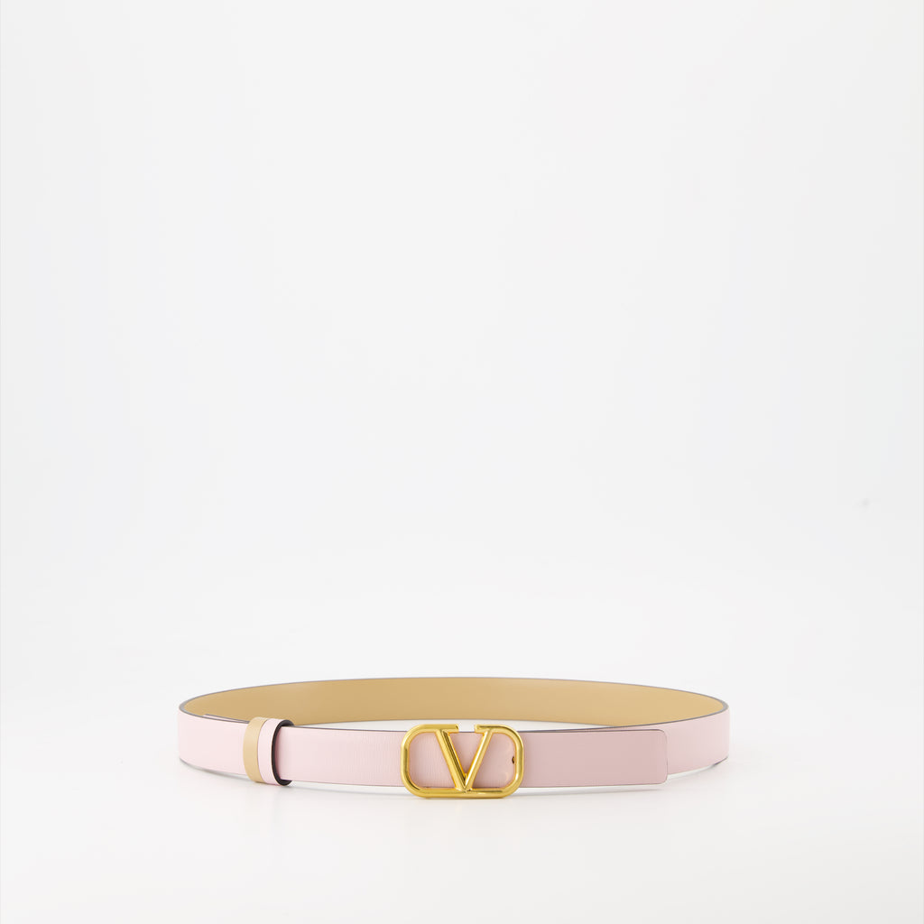 Cintos Ceinture VLogo réversible Valentino Garavani Rosa Femme