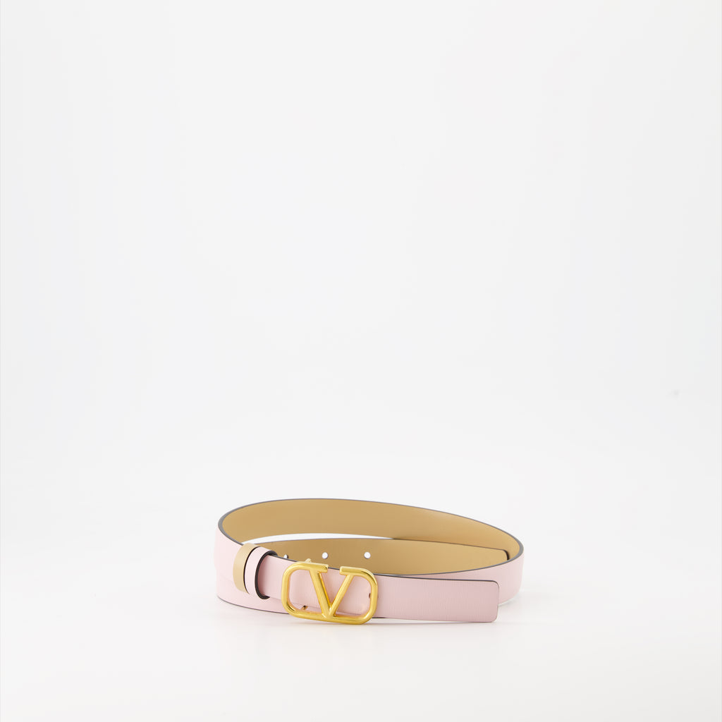 Cintos Ceinture VLogo réversible Valentino Garavani Rosa Femme