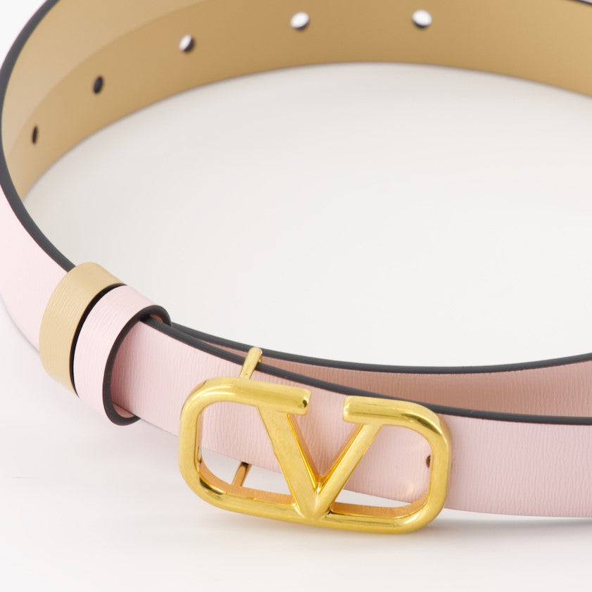 Cintos Ceinture VLogo réversible Valentino Garavani Rosa Femme
