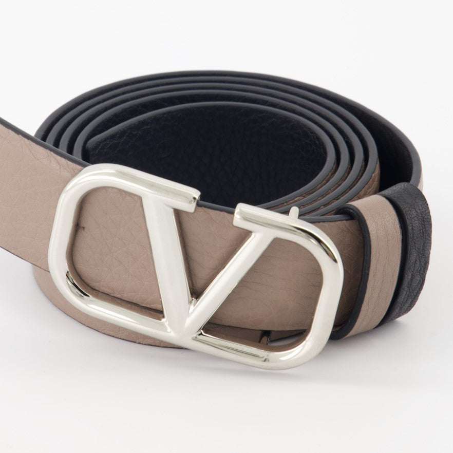 Cintos Ceinture VLogo réversible Valentino Garavani Bege Homme