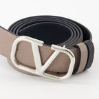 Cintos Ceinture VLogo réversible Valentino Garavani Bege Homme