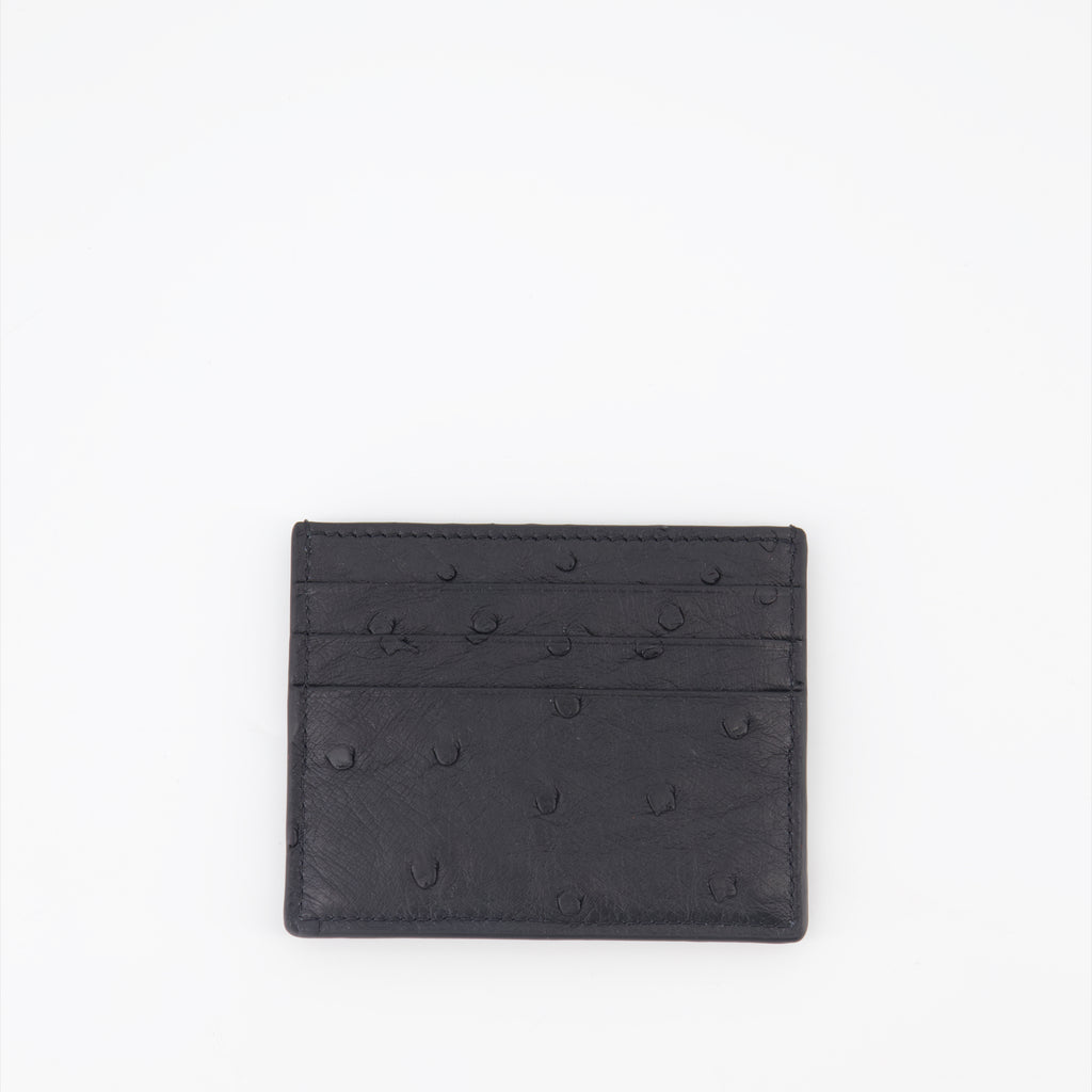 Small leather goods Ostrich leather card holder Valentino Garavani Black Man
