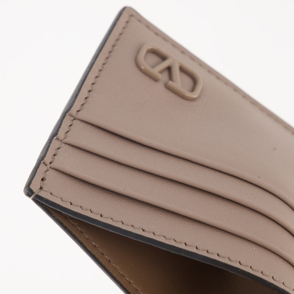 Pequeños artículos de cuero Porte-cartes VLogo Valentino Garavani Beige Homme
