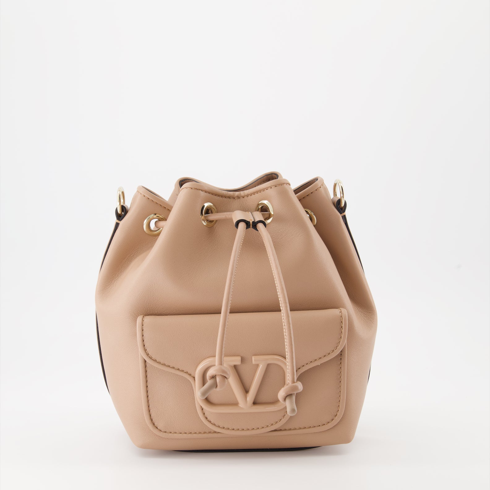 Sacs seau Sac seau Locò en cuir Valentino Garavani Beige Femme