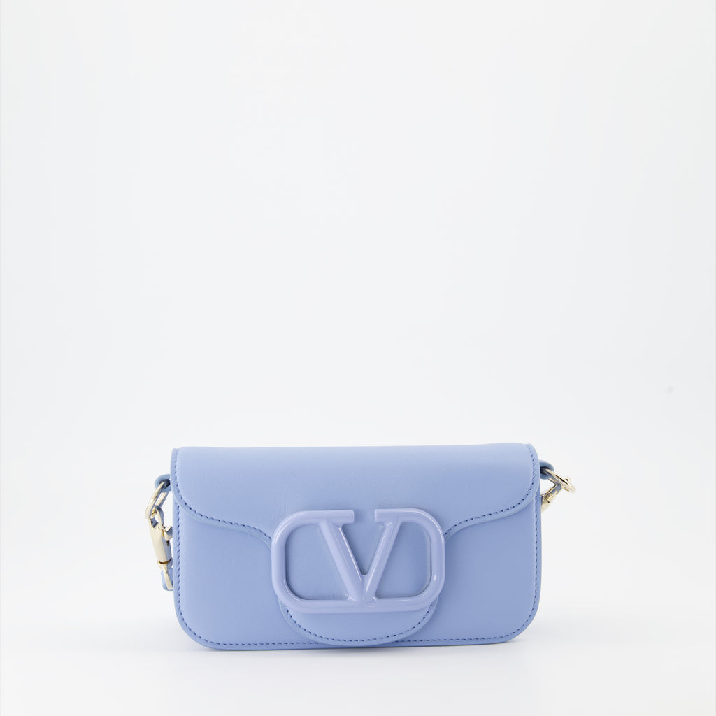 Umhängetaschen Sac Locò en cuir Valentino Garavani Blau Femme