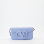 Umhängetaschen Sac Locò en cuir Valentino Garavani Blau Femme