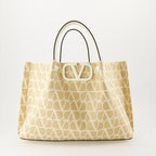 Sacs cabas Sac cabas en toile iconographe Valentino Garavani Beige Femme