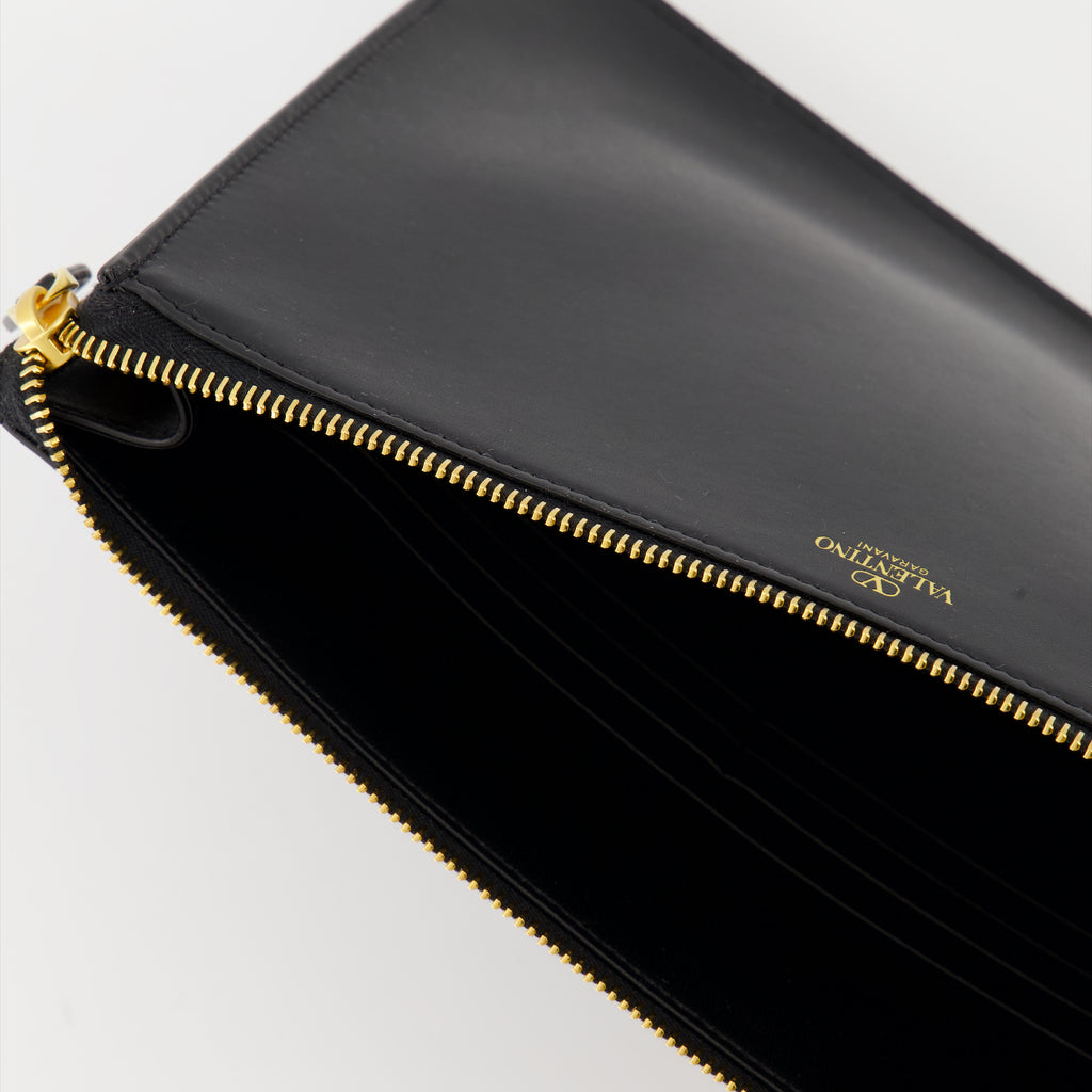 Pouches Pochette en cuir Valentino Garavani Black Homme