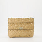 Handtaschen und schultertaschen Sac Spike en cuir Valentino Garavani Beige Femme