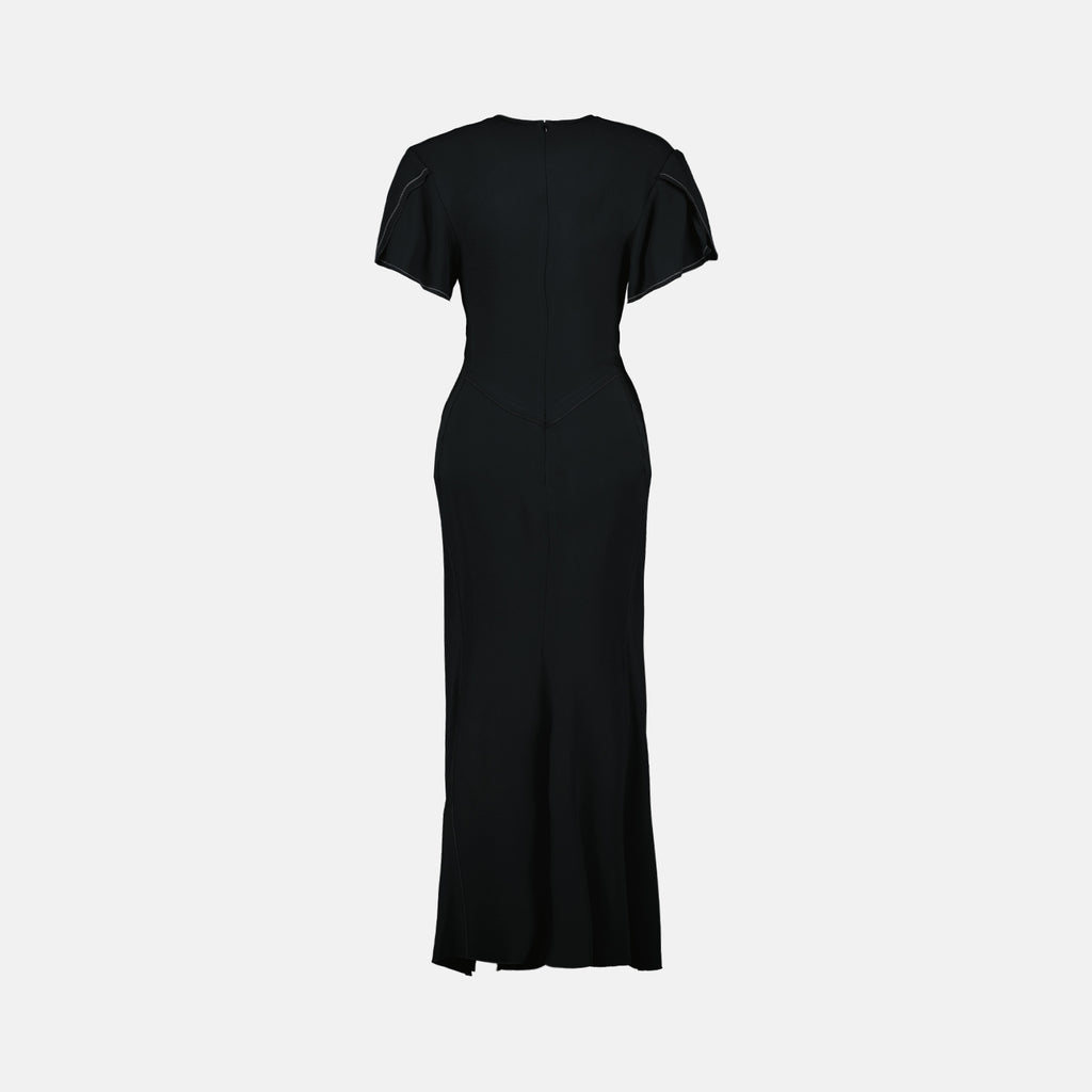 Kleider Robe mi-longue noire Victoria Beckham Schwarz Femme