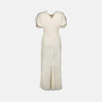 드레스 Robe mi-longue froncée Victoria Beckham 베이지 Femme