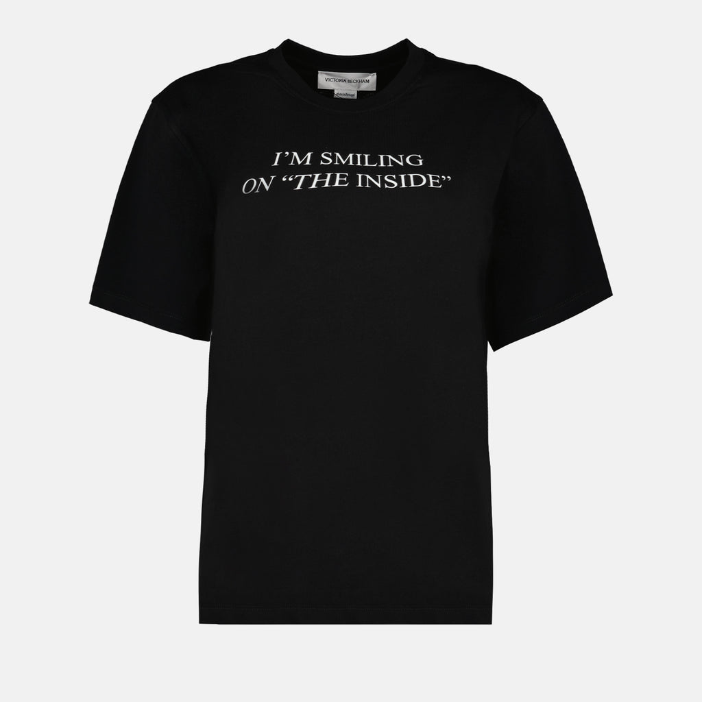 T-shirts “I’m smiling on the inside” T-shirt Victoria Beckham Black Women