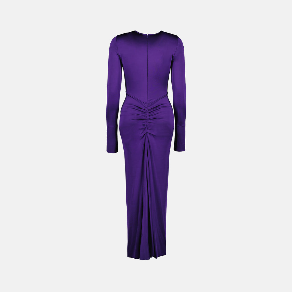 드레스 Robe mi-longue froncée Victoria Beckham 보라 Femme