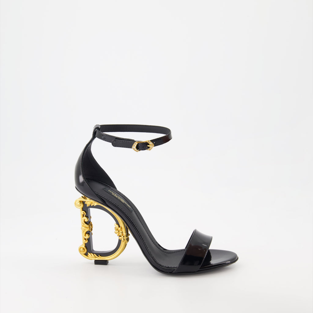 Open shoes DG Baroque heeled sandals Dolce & Gabbana Black Women