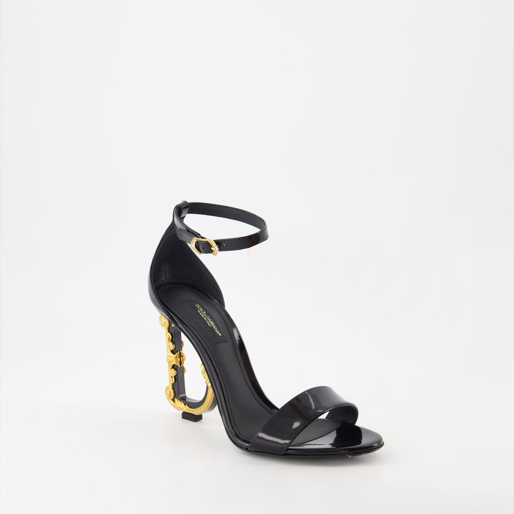 Open shoes DG Baroque heeled sandals Dolce & Gabbana Black Women