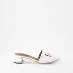 Chaussures ouvertes Mules DG en cuir lisse Dolce & Gabbana Blanc Femme