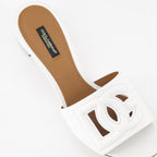 Chaussures ouvertes Mules DG en cuir lisse Dolce & Gabbana Blanc Femme
