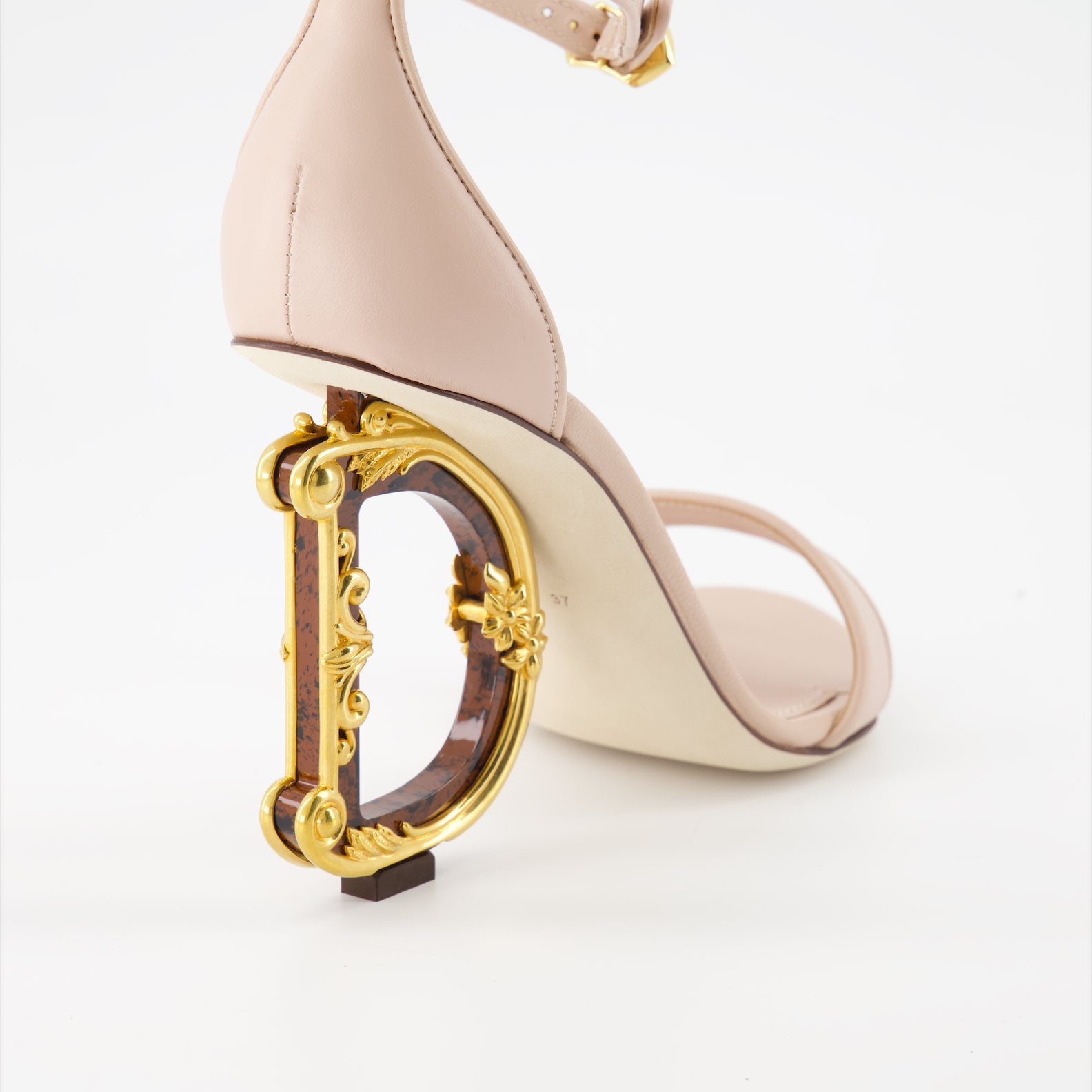 Offene schuhe Sandales à talon DG Baroque Dolce & Gabbana Beige Femme