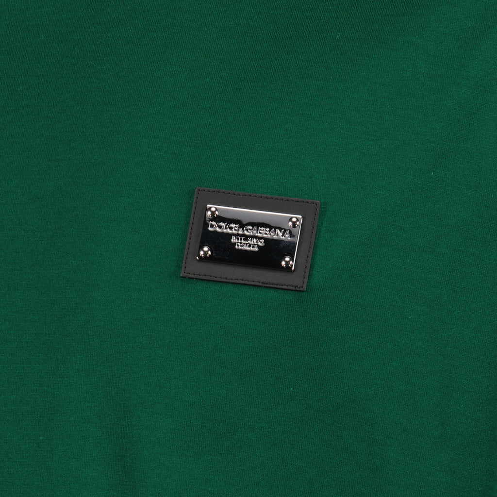 Camisetas T-shirt à logo plaque Dolce & Gabbana Verde Homme