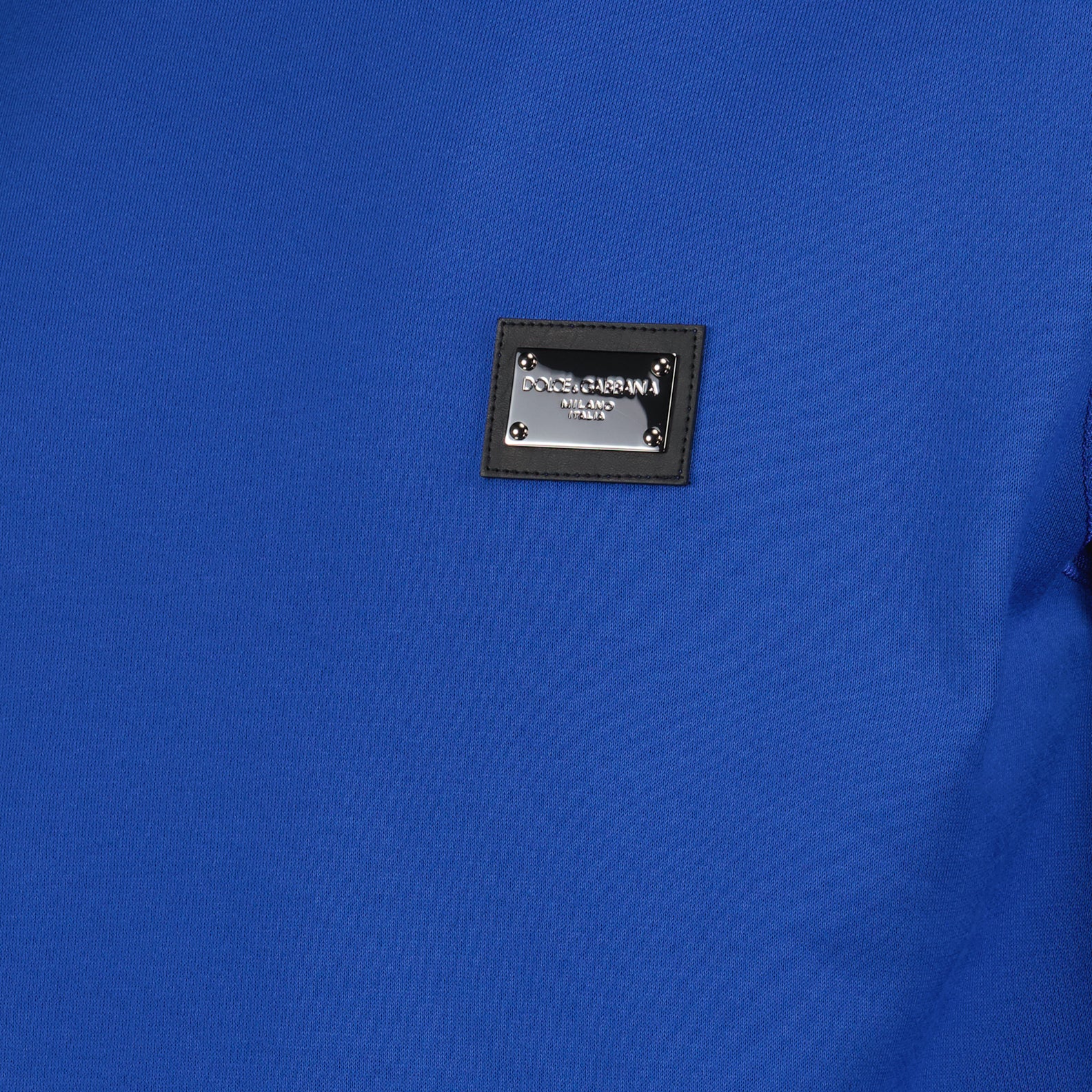 Felpe Sweatshirt à logo plaque Dolce & Gabbana Blu Homme
