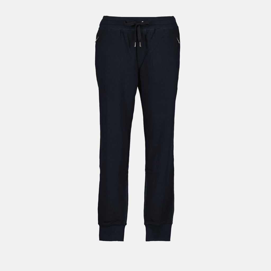 Calças Pantalon jogging à logo plaque Dolce & Gabbana Azul Homme