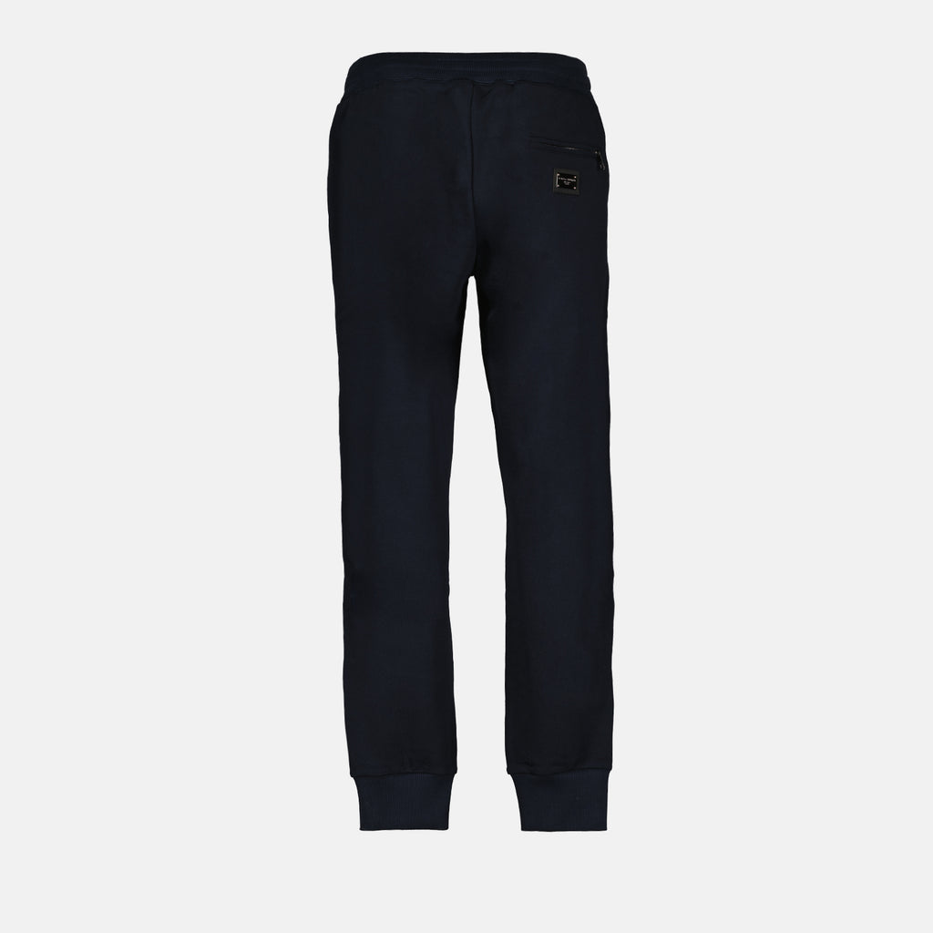 Calças Pantalon jogging à logo plaque Dolce & Gabbana Azul Homme