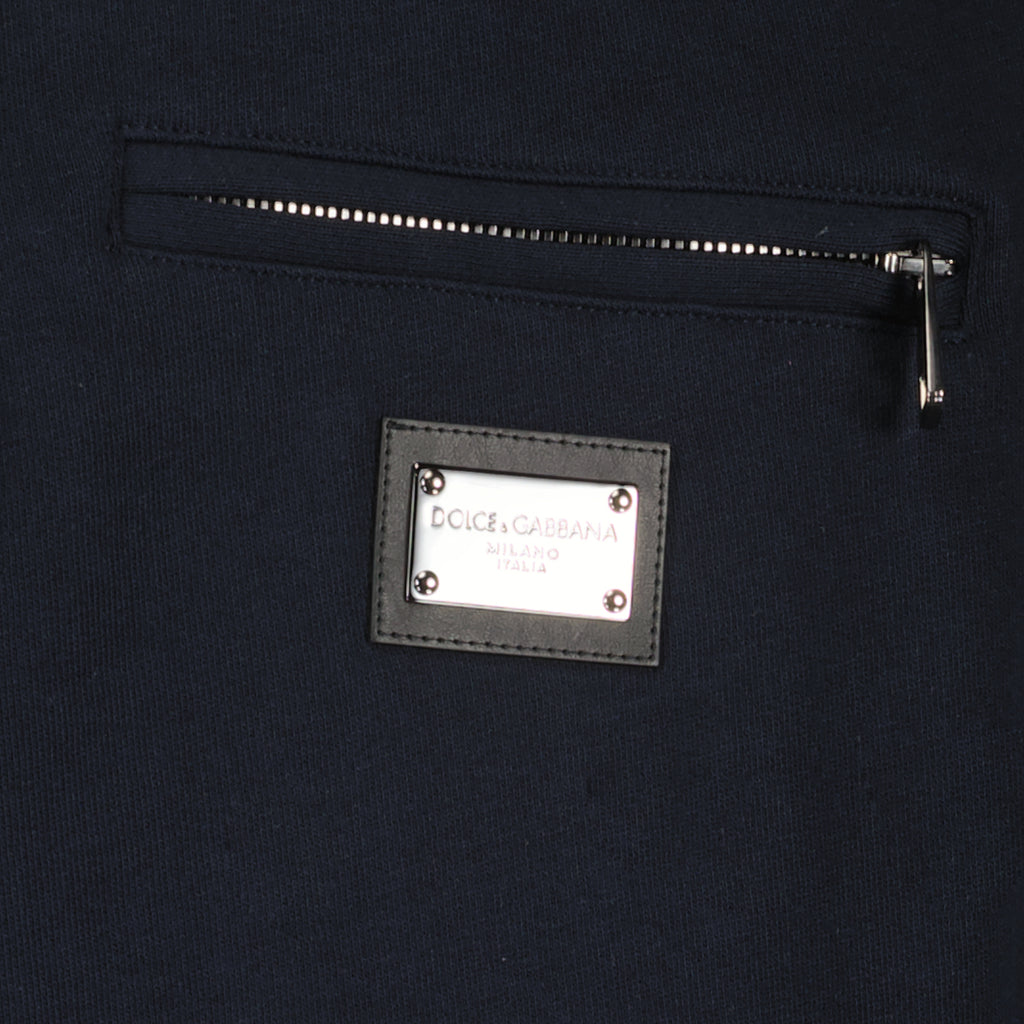 Calças Pantalon jogging à logo plaque Dolce & Gabbana Azul Homme