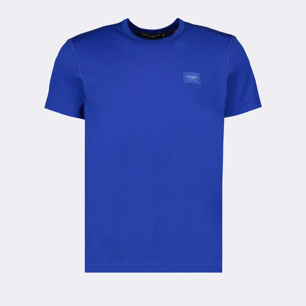 T-shirts T-shirt à logo plaque Dolce & Gabbana Bleu Homme