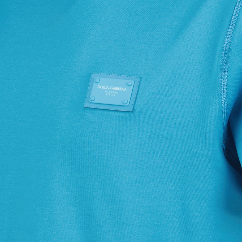 T-shirt T-shirt à logo plaque Dolce & Gabbana Blu Homme